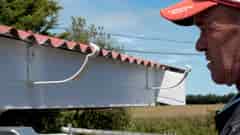 A residential gutter installation showing the Rainline system along the roof edge.