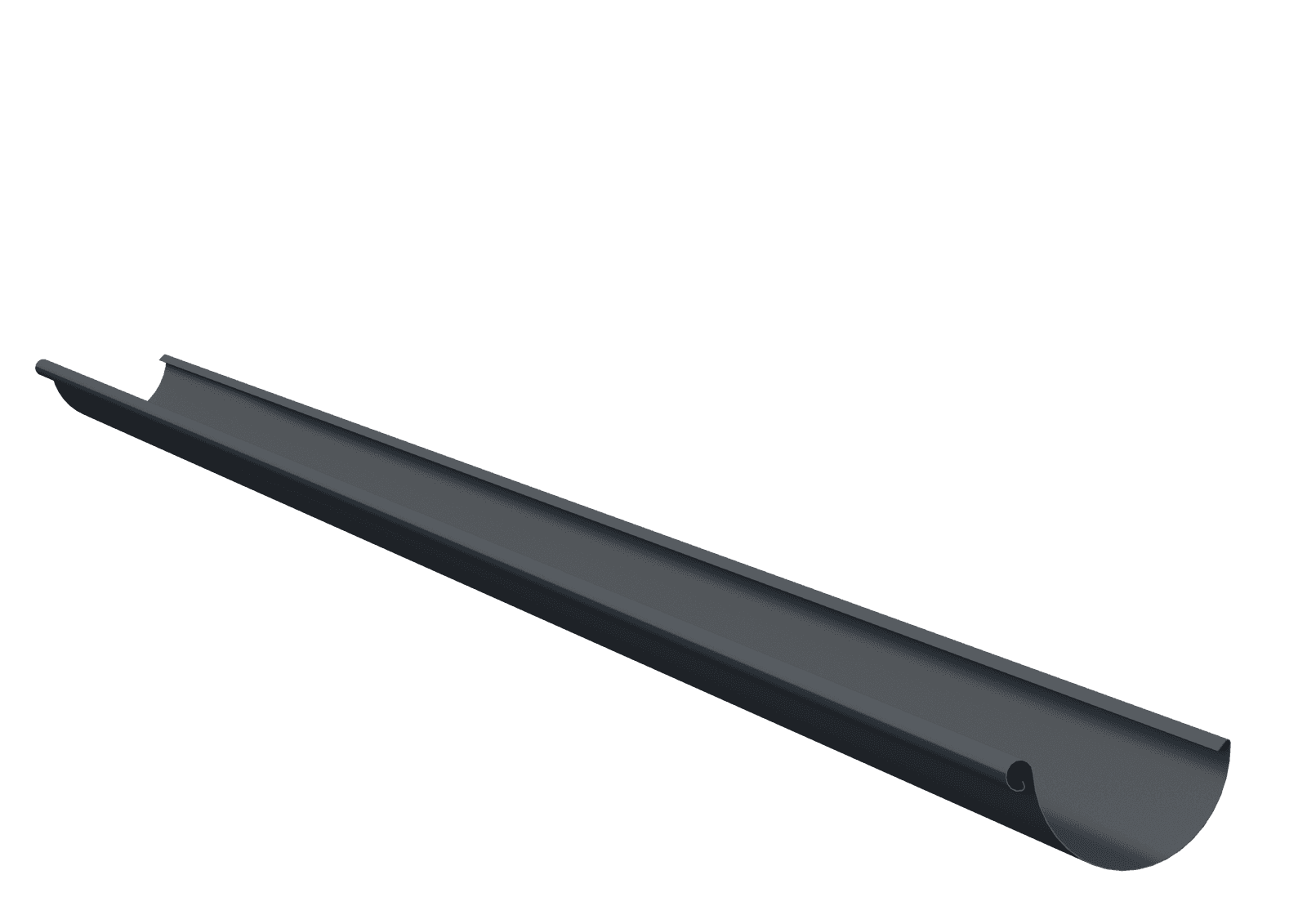 R150 Half Round Gutter - 1 Metre With Downpipe Cutout