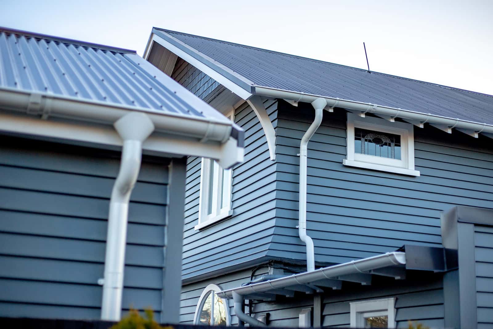 European gutters on a modern home