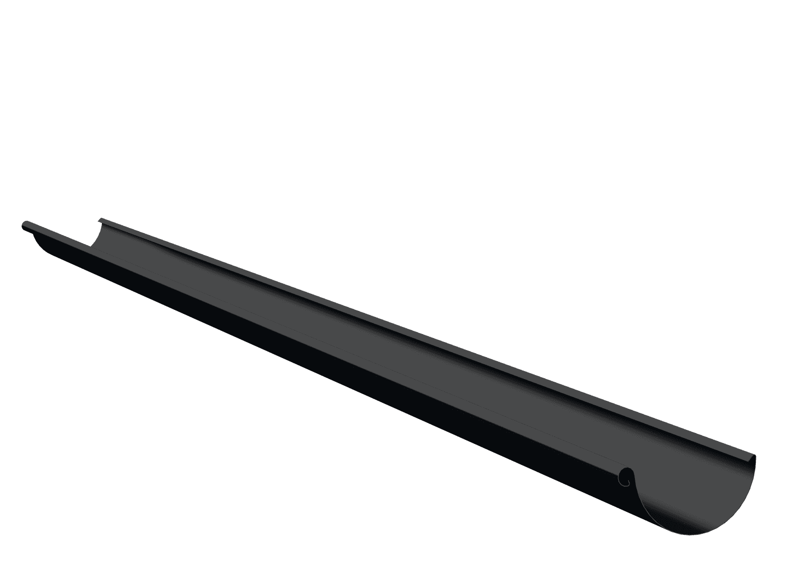 R150 Half Round Gutter - 1 Metre With Downpipe Cutout